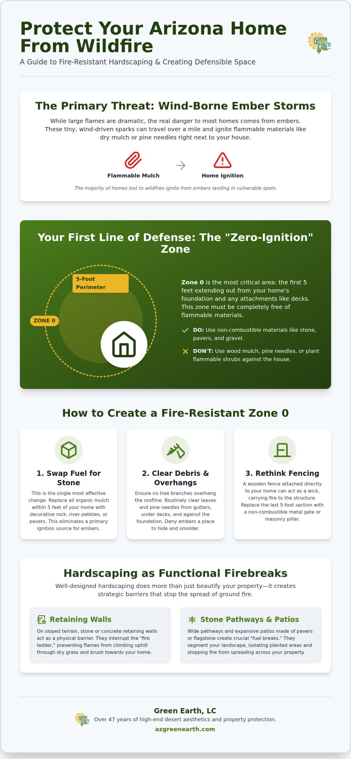Fire Resistant Hardscaping Ideas for Arizona Homes: Building a Defensible Space