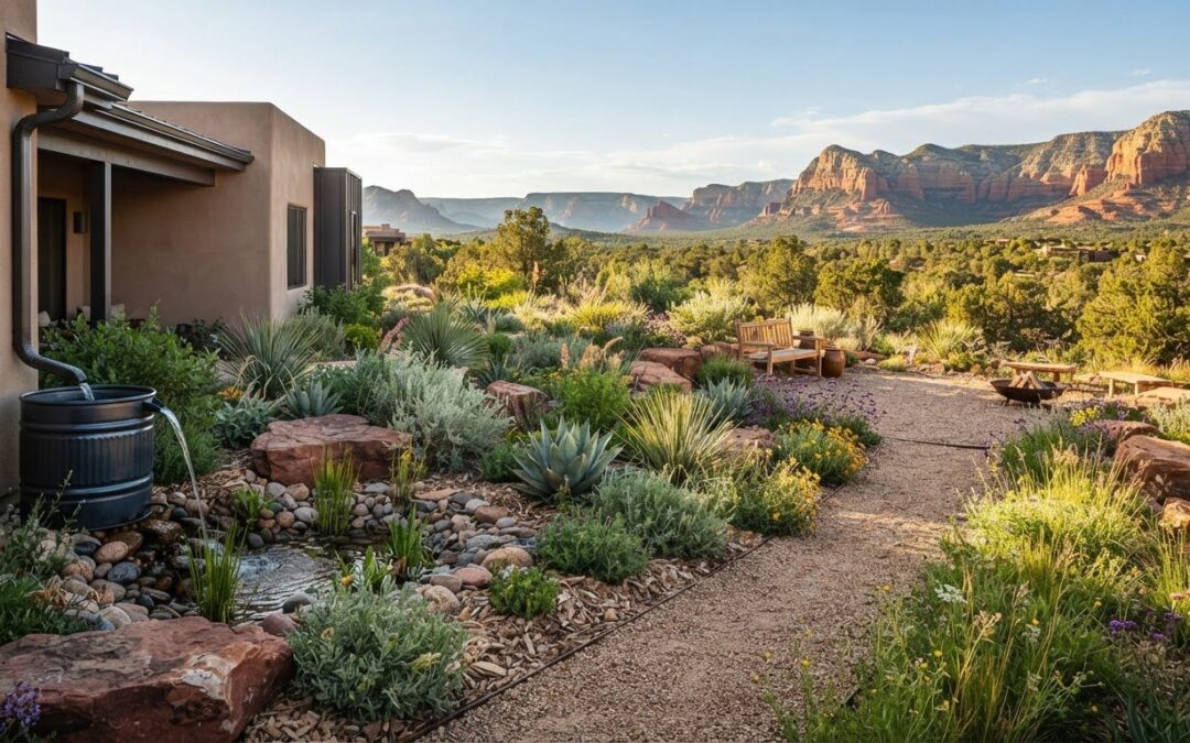 Sustainable backyard design for gardens that use less water